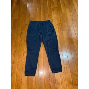 RBX Mens Navy Blue Athletic Jogger Pants Large Zipper Pockets Drawstring L/G